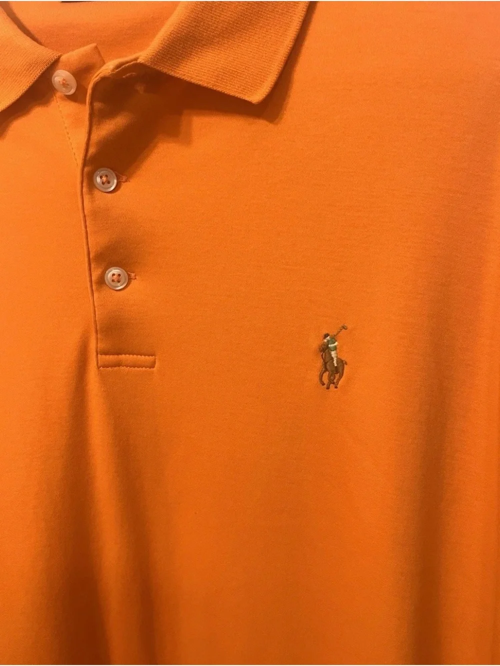 Ralph Lauren Men's Polo Shirt in Bright Orange with Embroidered Pony